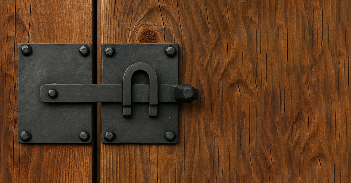 ロートアイアン製のアンティーク調鎚起金具(マットブラック)の設置イメージ