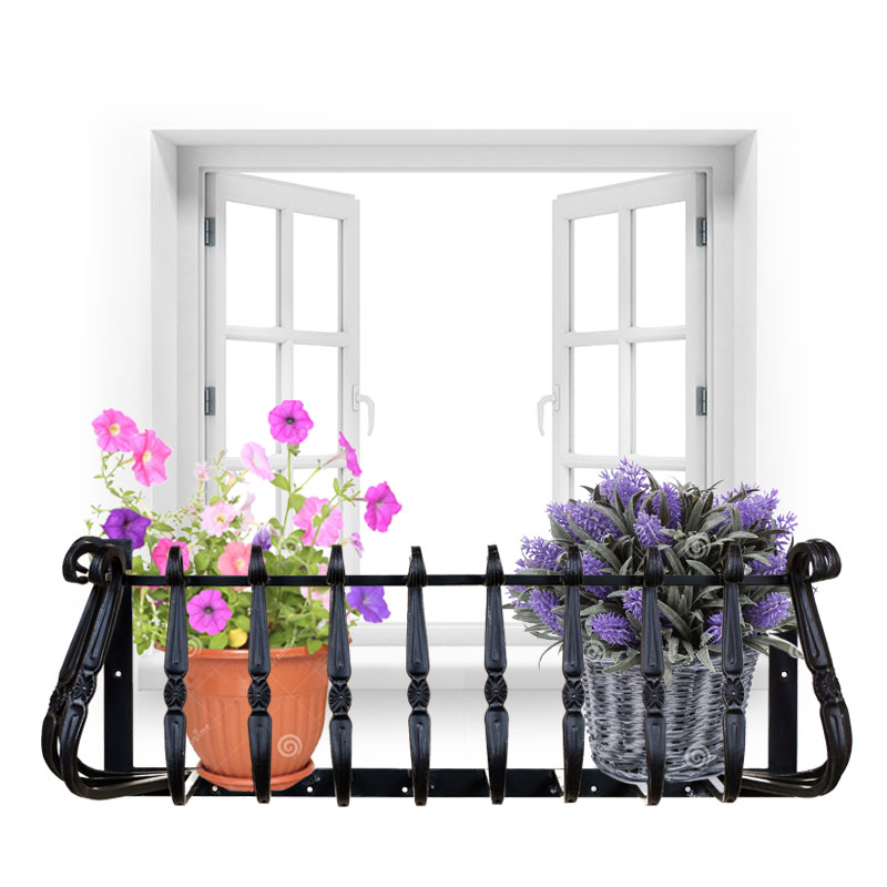 アイアン製窓花台プランター（ウィンドウボックス型・横幅1m）