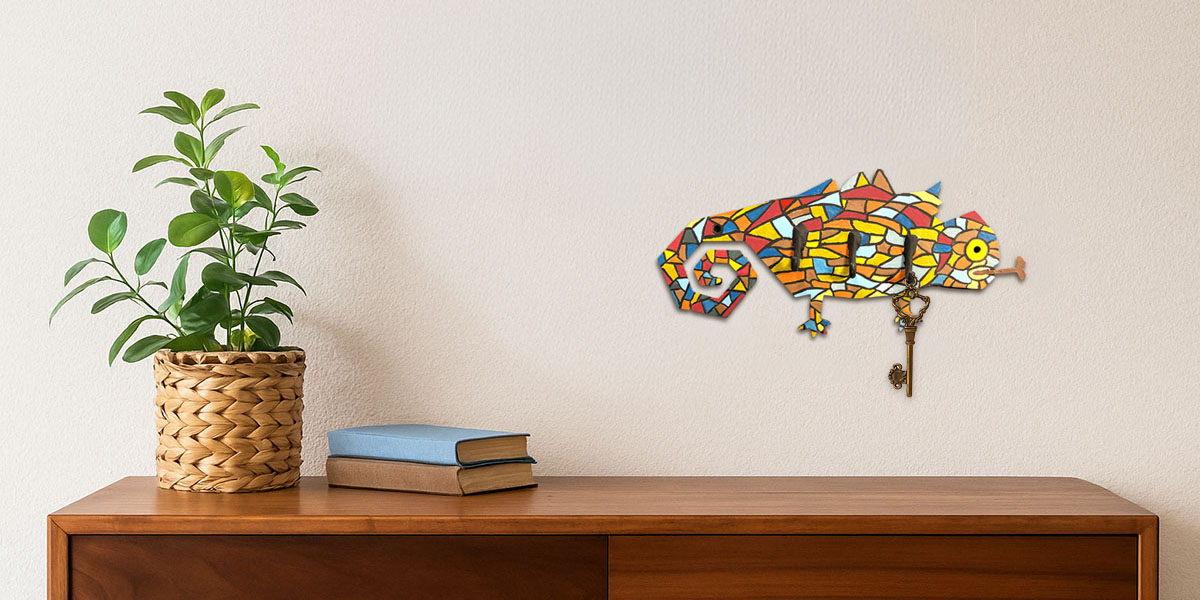 アイアンの質感が素晴らしい高品質なアイアン鍵掛け・ウォールデコのインテリア設置例