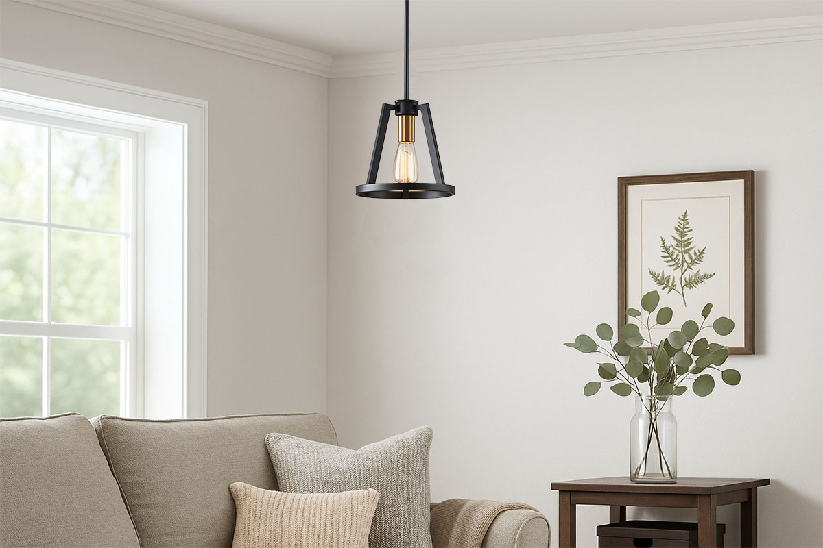 リビングもダイニングもスタイリッシュに演出する吊り下げ照明の設置例イメージ