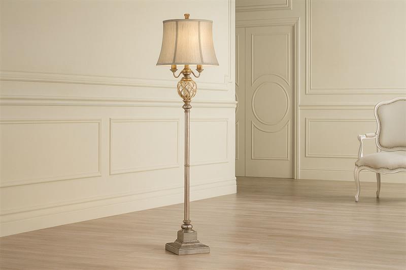 おしゃれで存在感のあるアンティーク調フロアランプ間接照明のインテリア設置例