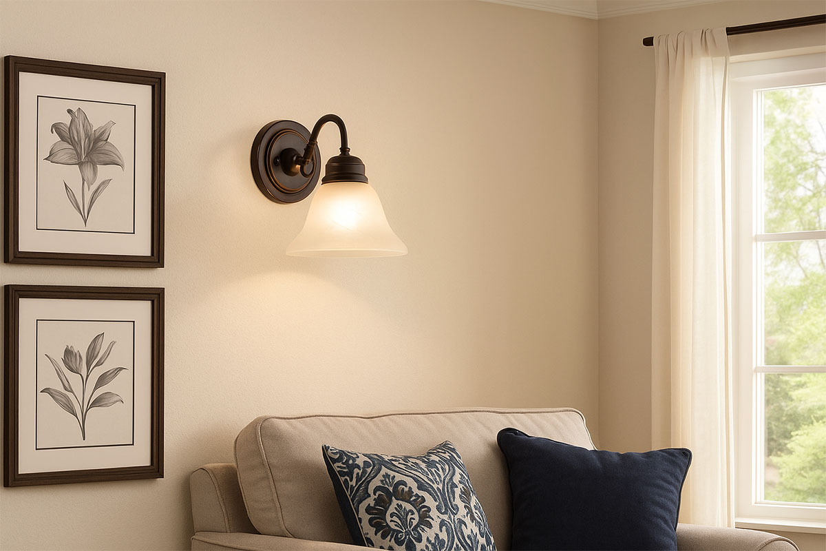 シックなデザインがおしゃれな室内用壁付けブラケット照明