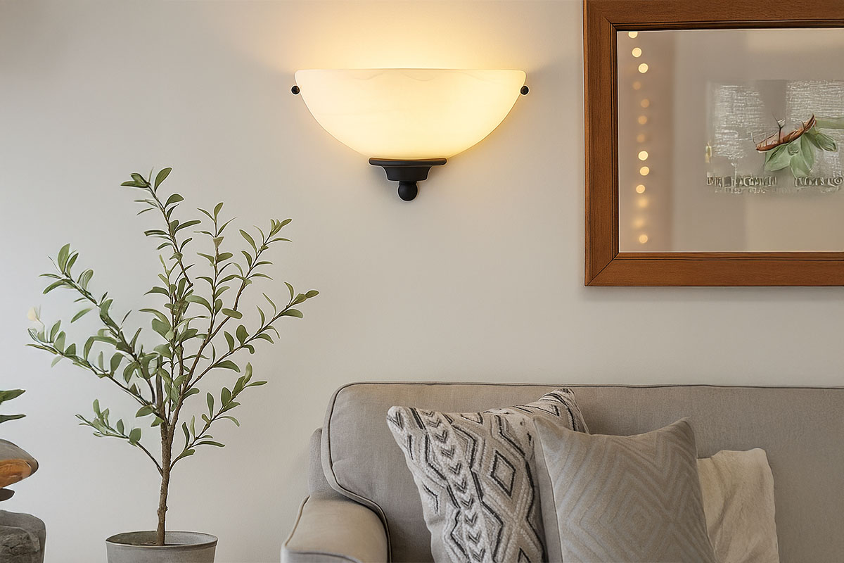 インテリアを照らすシックなデザインがおしゃれな壁付け照明の設置例