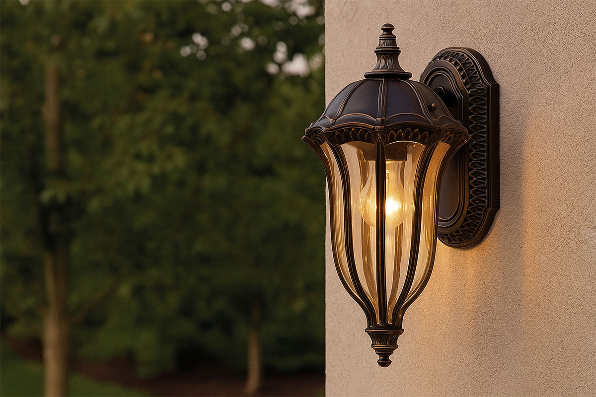 ヨーロッパ風エクラシックデザインの壁付け照明の設置例