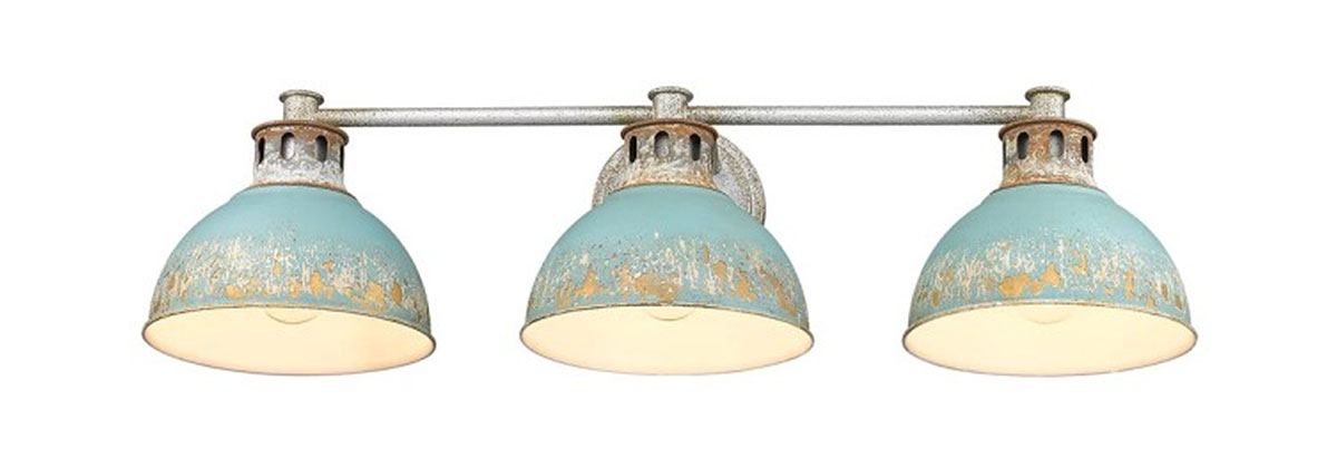 青色シェードの洗面用ブラケットライト