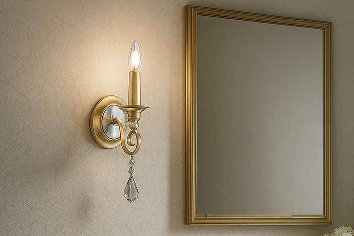 室内を華やかに彩るキャンドル風エレガント壁付け照明の設置例