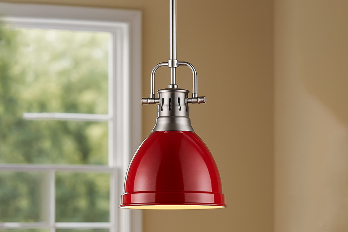 格好いいインダストリアルデザインの室内用吊り下げ照明の設置例