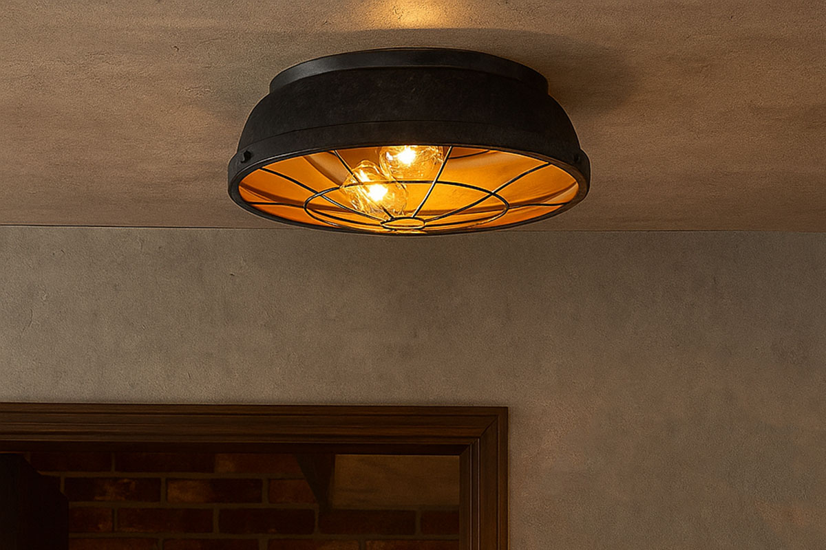 格好いいインダストリアルモダンな室内用シーリングライト