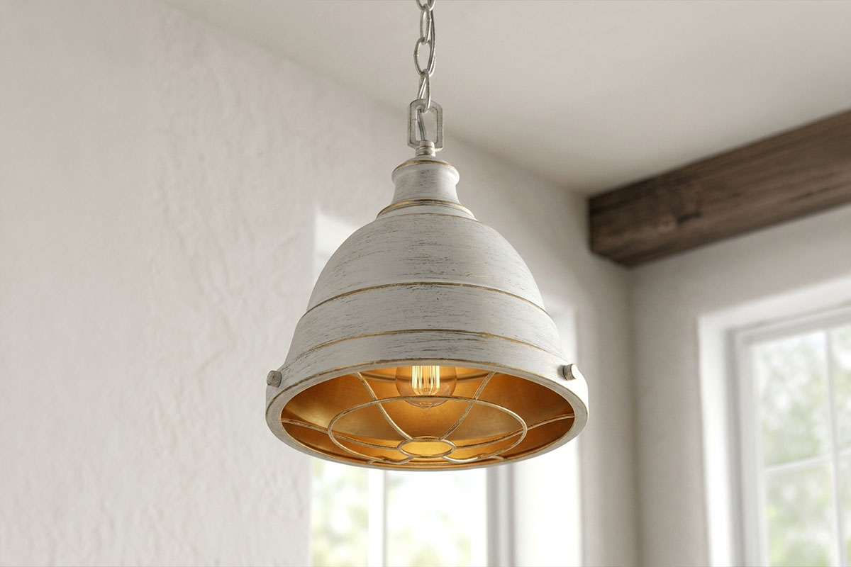 格好いいインダストリアルモダンなデザインの吊下げ照明の設置例