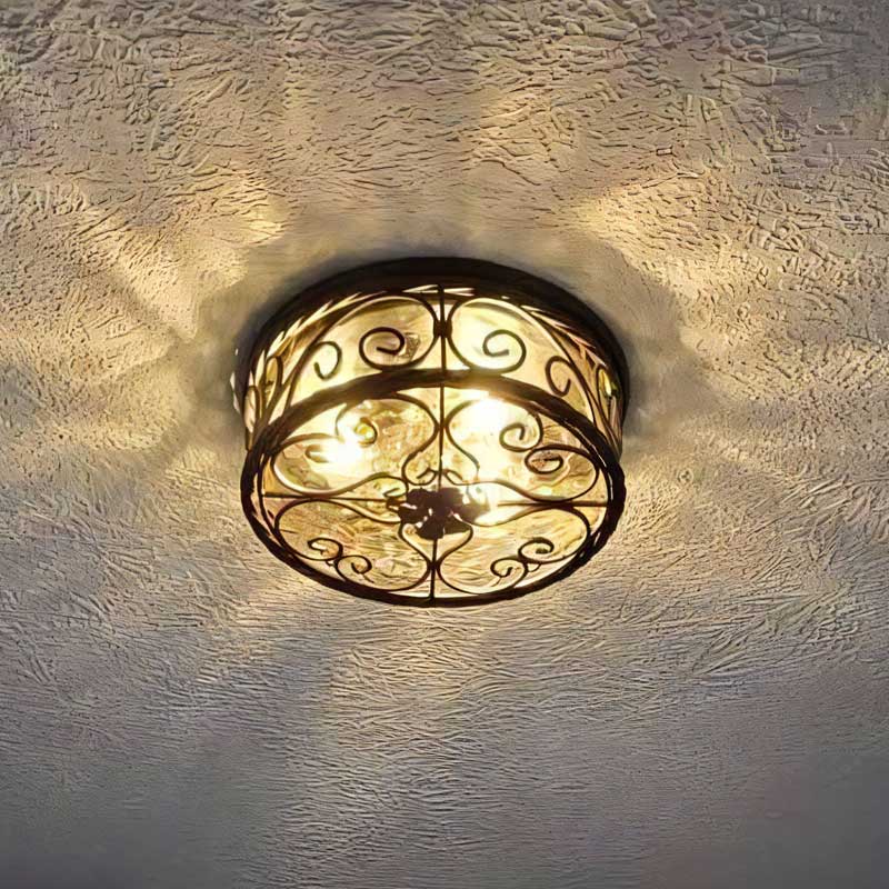 優雅なアンティークデザインの屋外用シーリングライト