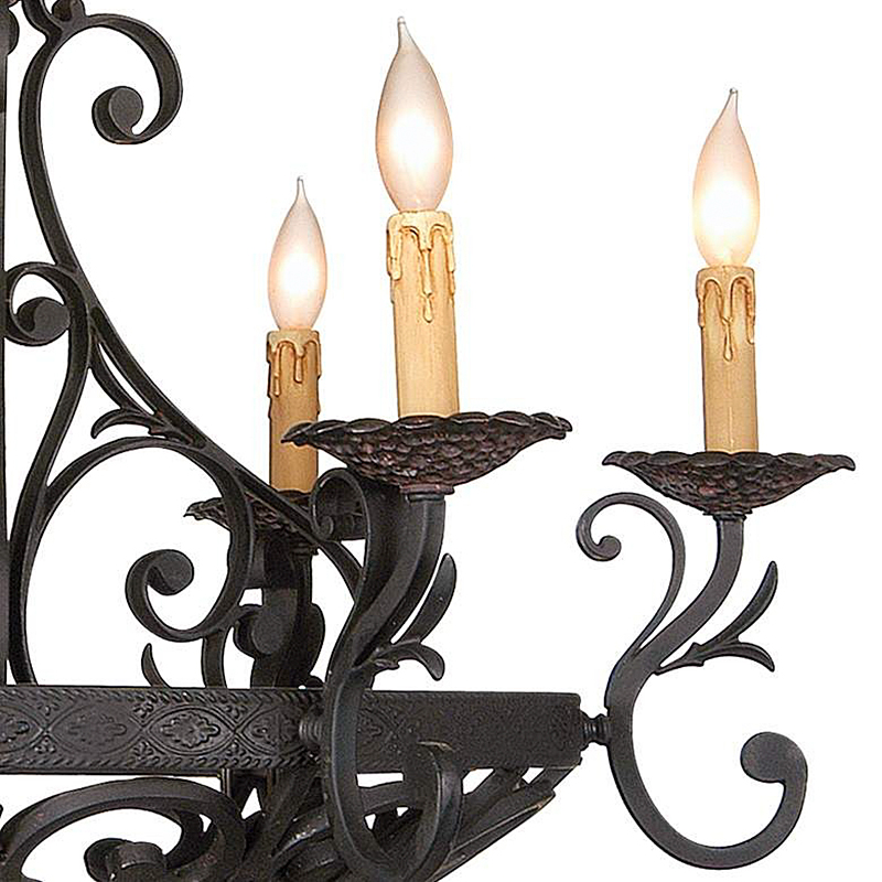 取寄せ】ラ・ロマンテカ6灯シャンデリアライト（ダークブロンズ