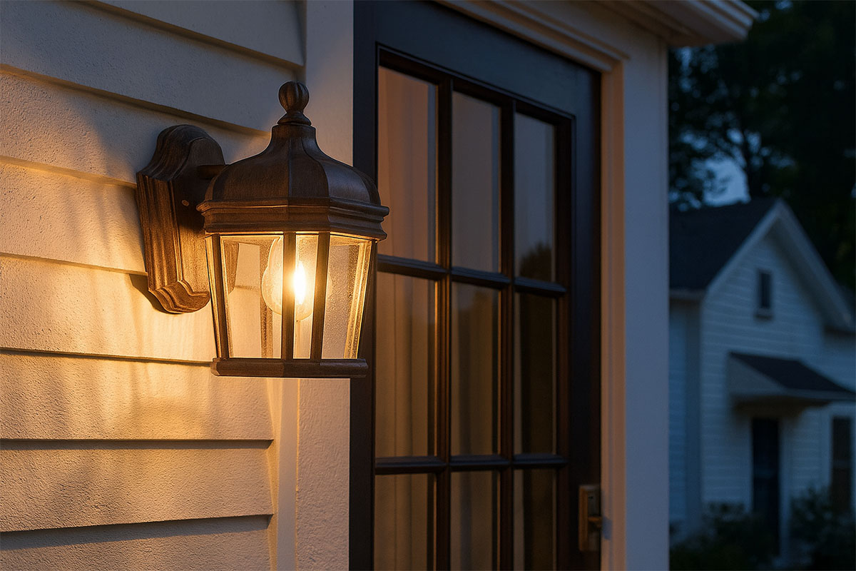 レトロなクラシックデザインがおしゃれな輸入壁付け照明の設置例イメージ