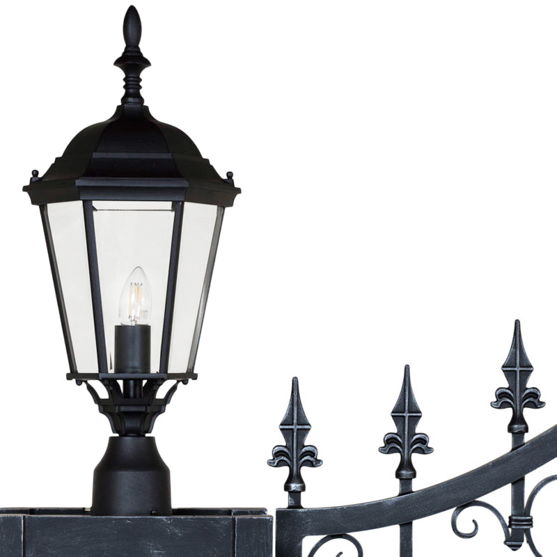 高級感漂うエクステリアに最適なガラスシェードポスト型照明