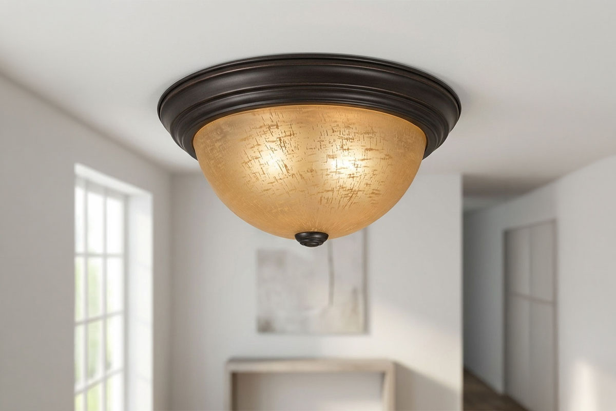 シンプルモダンなデザインのお洒落なインテリア天井照明の設置例