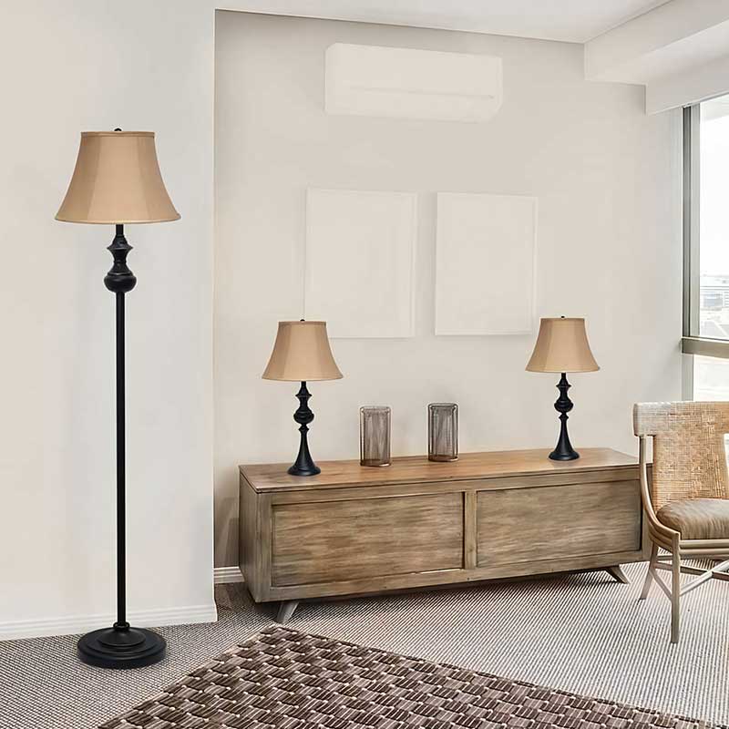 おしゃれで存在感のあるアンティーク調テーブルランプ間接照明の設置例