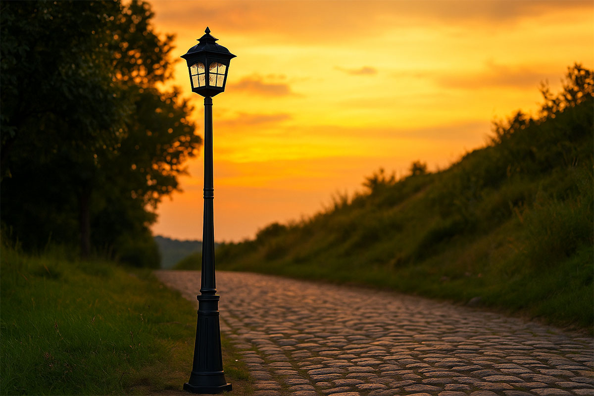 クラシックな街路灯ポスト型ライト