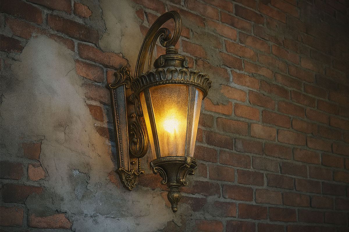 ヨーロピアンスタイルのアンティーク風壁付け照明ライトの施工例写真