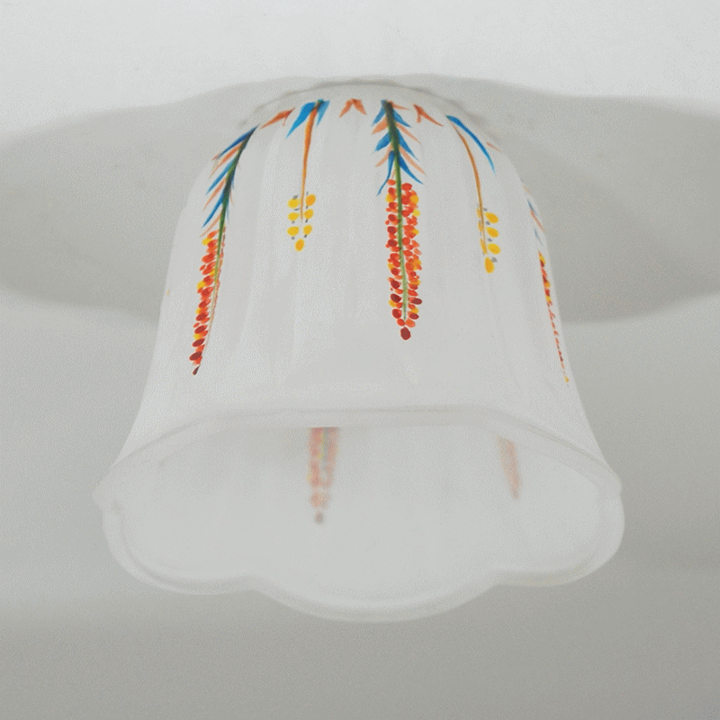 職人の手描きによる美しいハンドペイント模様が魅力のおしゃれなガラス製ランプシェード