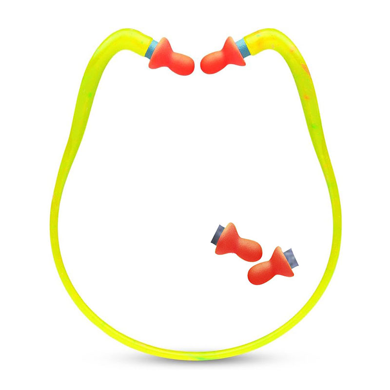 作業用耳栓｜首掛けタイプ・交換パッド付きイエロー