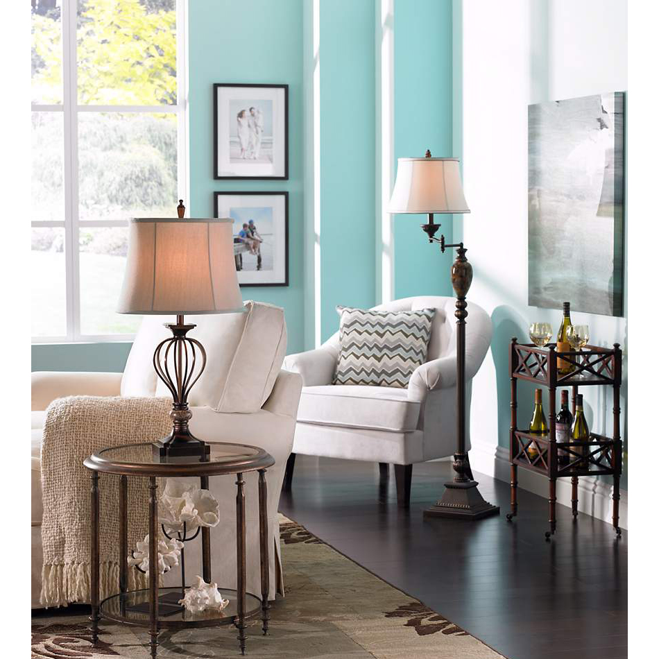 ブロンズ仕上げとクロスシェードの高級感あふれる卓上照明