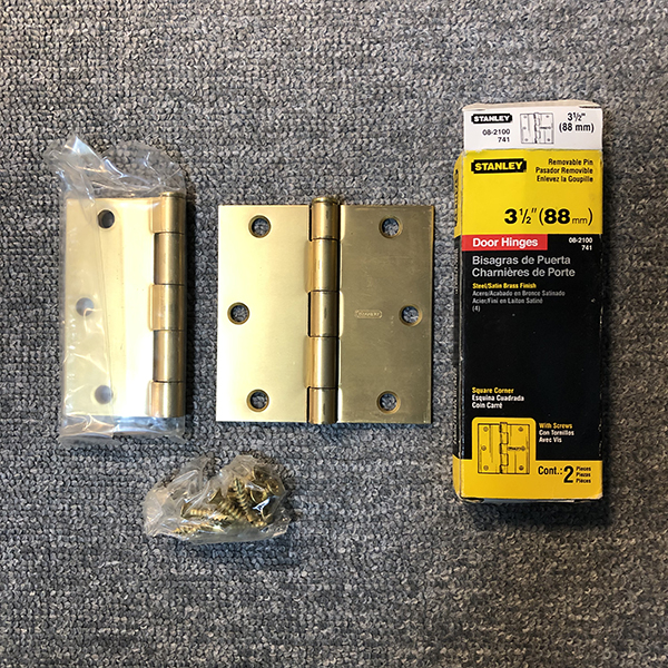 STANLEYの 真鍮カラー室内用ドアヒンジ|交換用金具